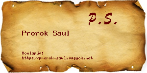 Prorok Saul névjegykártya